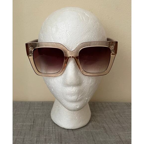 New Kurt Geiger London Womens Crystal Tan/Brown Gradient Square Sunglasses - Picture 11 of 15
